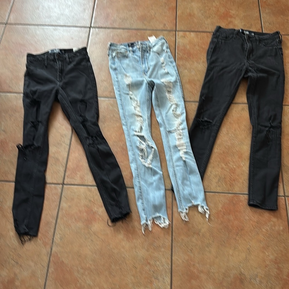 Set 3 Hollister High Rise Skinny Jeans Size 00-0